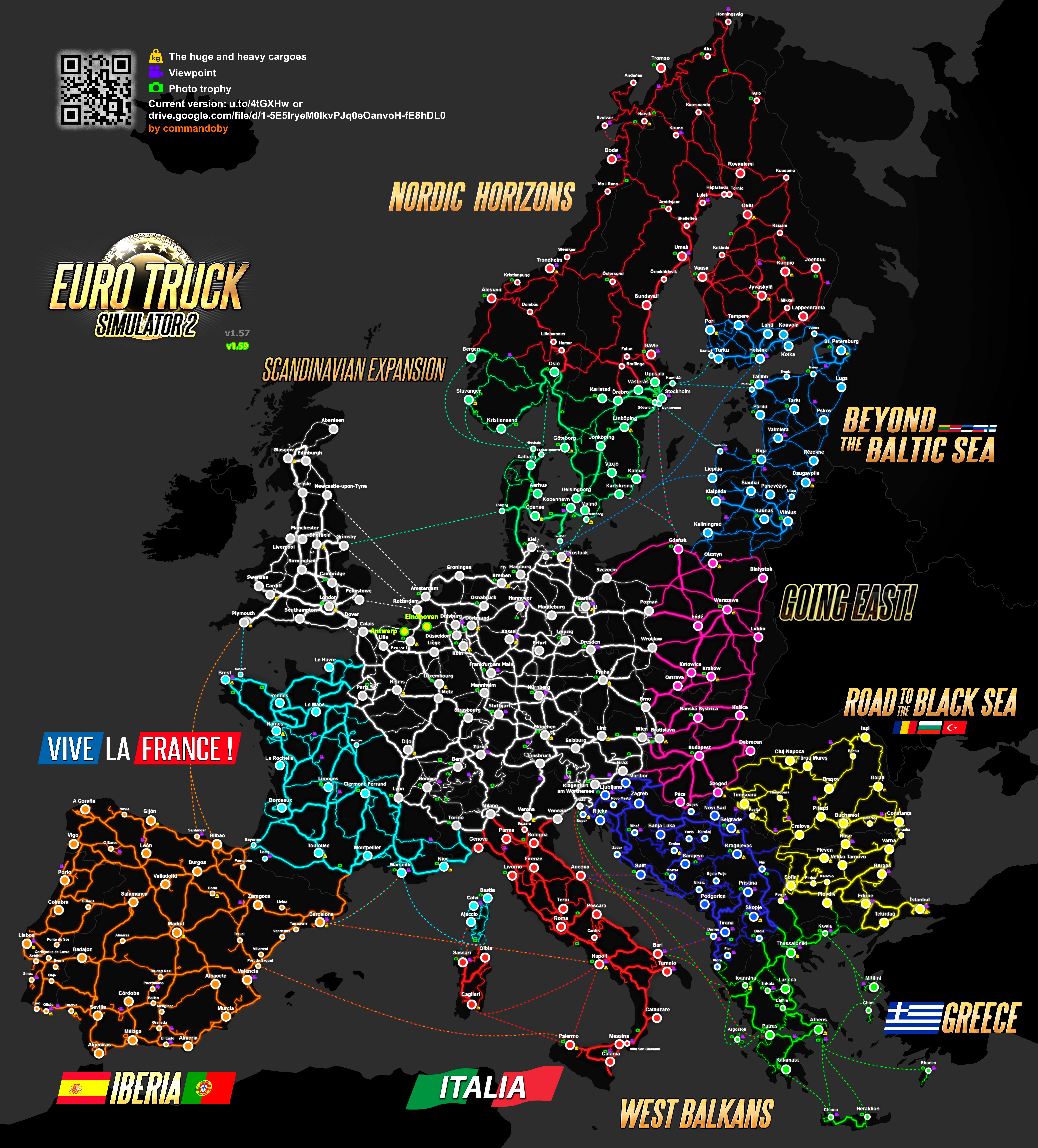 Mapa Europa ETS2 con DLCs