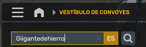Vestíbulo de convoyes, buscar por nombre Giigantedehierro